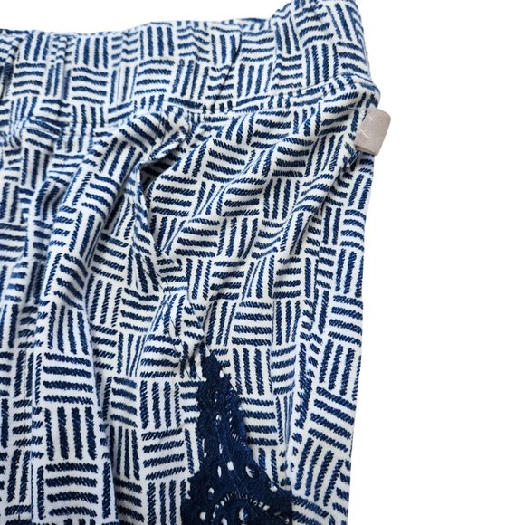 SLEEP by Cacique Blue & White Pajama Lounge Pants Jogger Hem w Lace Sz 18/20 - Picture 10 of 13